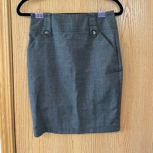 grey pencil skirt with pockets